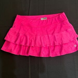 Lija Bright Pink Ruffle Active Skort Size Large